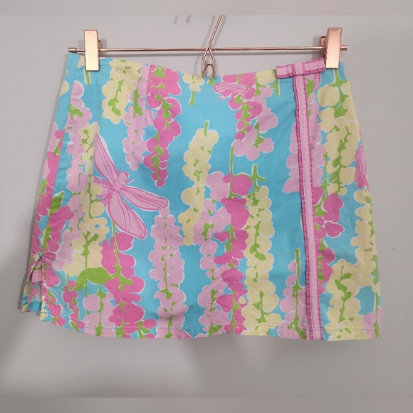 Vintage Lilly Pulitzer Y2K Dragonfly Pink Bow Skort Womens 4 Preppy Classic - Picture 11 of 14